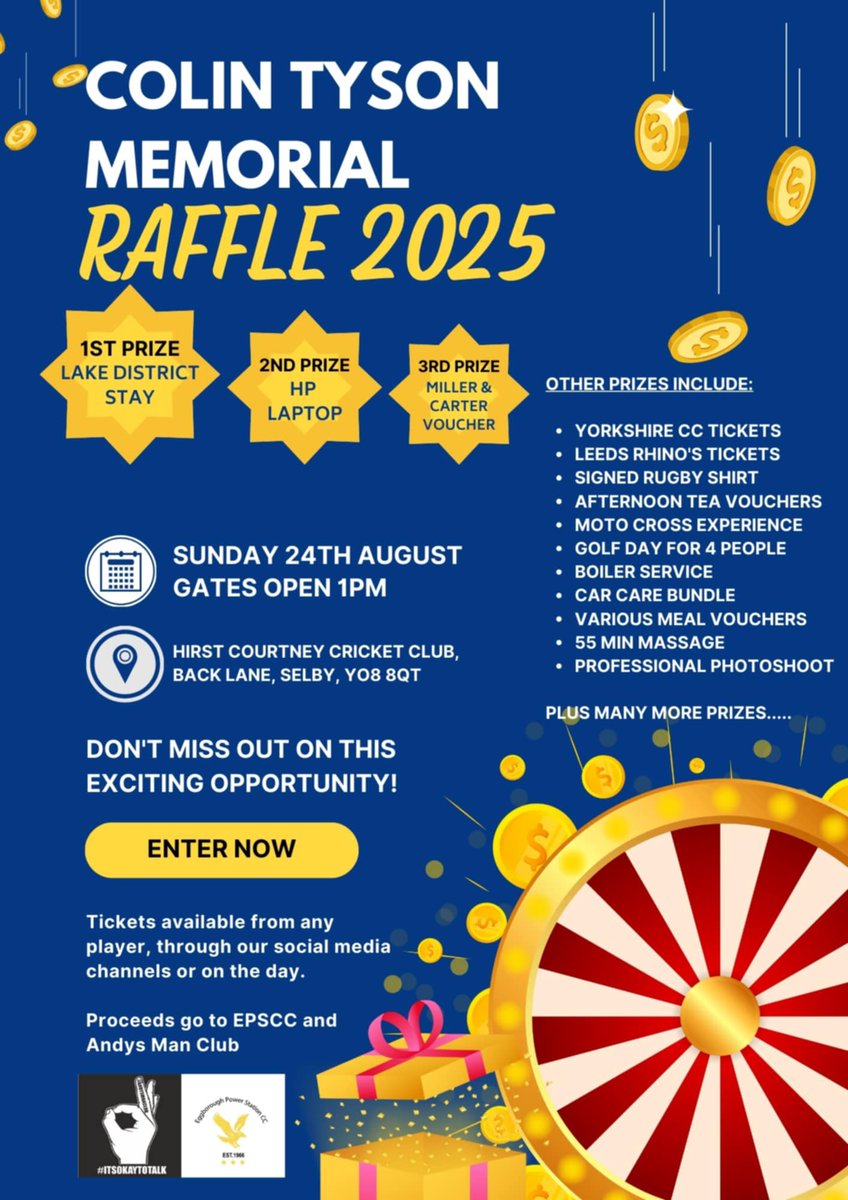 A final reminder about our Colin Tyson Memorial Day next Sunday, 24th August 

This one serves to be our biggest and best yet, see you there !

#UpTheEagles🦅