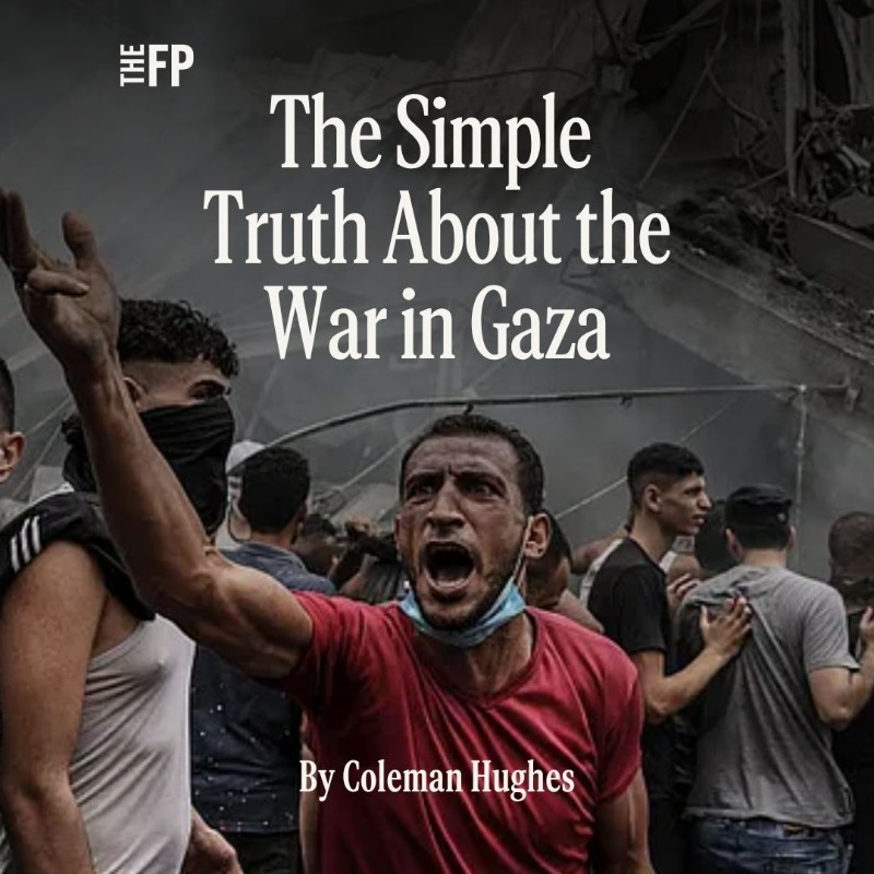 Coleman Hughes (<a href="/coldxman/">Coleman Hughes</a> ): "Jednoduchá pravda o válce v Gaze:

Strategií Hamásu je maximalizovat utrpení vlastního obyvatelstva – a pak přimět svět, aby vinu svalil na Izrael. Naší morální zmatenost využívá jako svou hlavní zbraň.
Informační kanál, který vám podává zprávy o