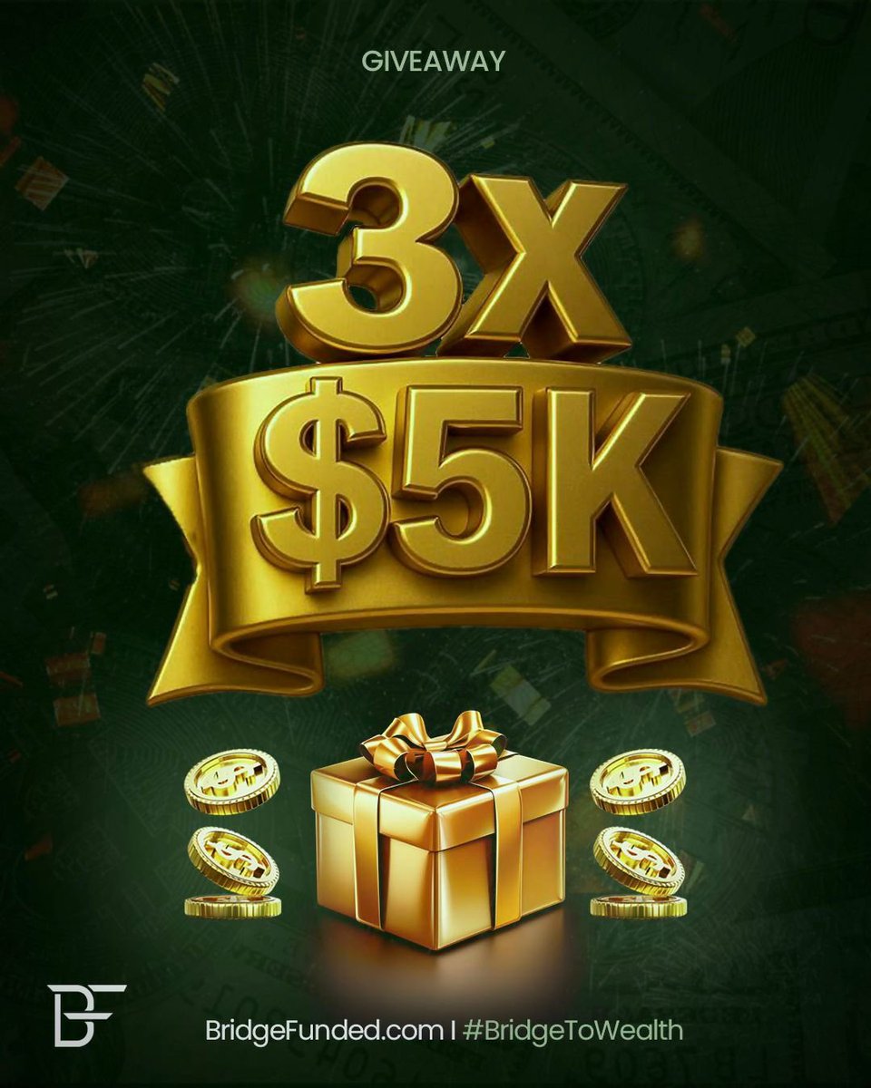 3 × $5,000 Challenge Account

To participate:

•Follow: <a href="/ictwizard_/">ICT_WIZARD</a> and @bridgefunded

•Like

•Tag 2 friends

•Repost 

Winners will be announced within 72 hours.

#BridgeToWealth

#Giveaway
