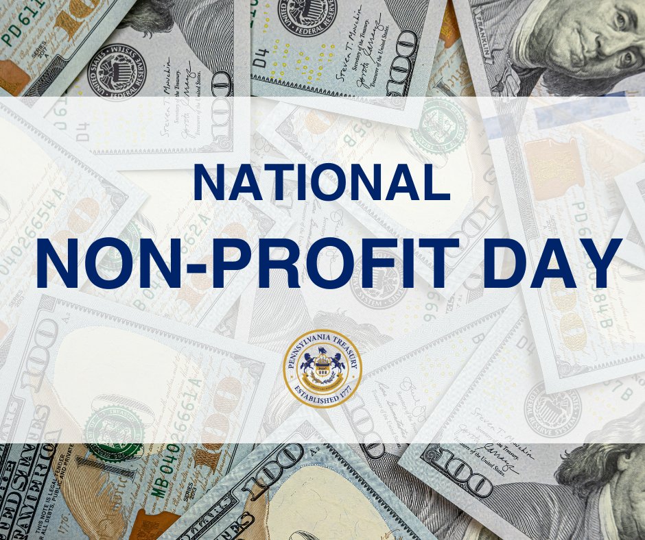 PATreasurer's tweet image. This National Nonprofit Day, we celebrate the incredible impact of charitable organizations across the nation.

I encourage every nonprofit to search our website today to see if any unclaimed property is available for them.

🔎 Search ➡️ patreasury.gov/unclaimed-prop…