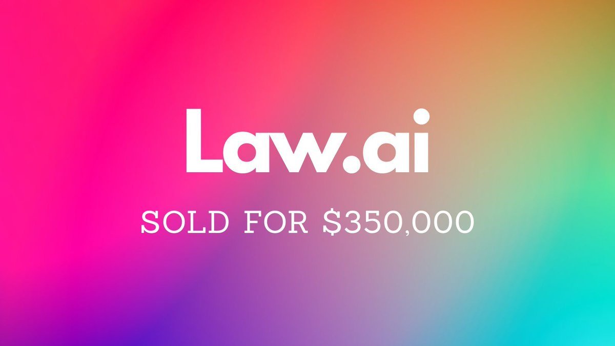 Yesterday saw $655k in domain name sales including:

$350,000 Law․ai
$7,901 SuperDev․com
$6,562 OsteoCore․com
$5,500 ProcureMate․com
$5,448 SmartAds․ai
$4,788 Chunder․com
$3,500 Ember․vc

Full list 👉 namebio.com/daily

#Domains