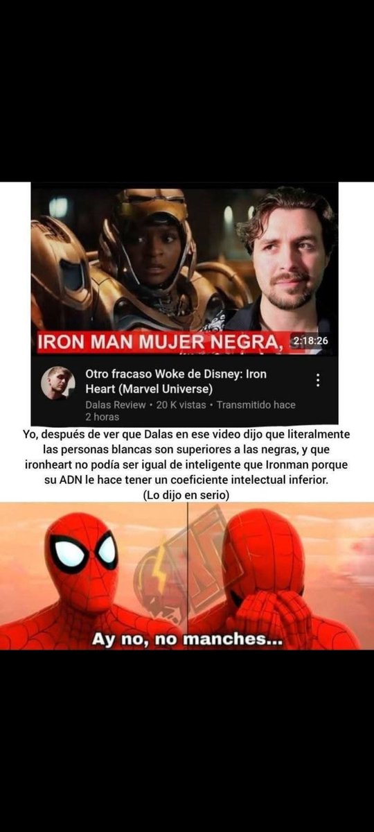 "dalas"
Porque una cuenta ha subido este tweet de un millón de reproducciones haciendo un meme sobre una frase de Dalas en el directo hablando sobre la serie "Iron Heart"
¿Tú que opinas?