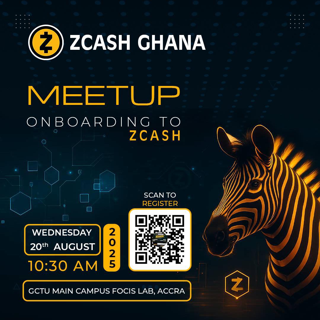 ZcashGhana (@zcashgh) on Twitter photo ๐๐ฌ๐ญ Zcash Ghana Meetup Giveaway!
Want to win Zcash swag & rewards while learning Financial Privacy? ๐๐
โ
Follow <a href="/ZcashGH/">ZcashGhana</a>
โ
Retweet this post
โ
Download a Zcash Wallet (Zingo, Zashi, or YWallet)
โ
Paste your Shielded ZEC Address in the thread
๐ Lucky winners will be ๐๐ฌ๐ญ Zcash Ghana Meetup Giveaway!
Want to win Zcash swag & rewards while learning Financial Privacy? ๐๐
โ
Follow <a href="/ZcashGH/">ZcashGhana</a>
โ
Retweet this post
โ
Download a Zcash Wallet (Zingo, Zashi, or YWallet)
โ
Paste your Shielded ZEC Address in the thread
๐ Lucky winners will be