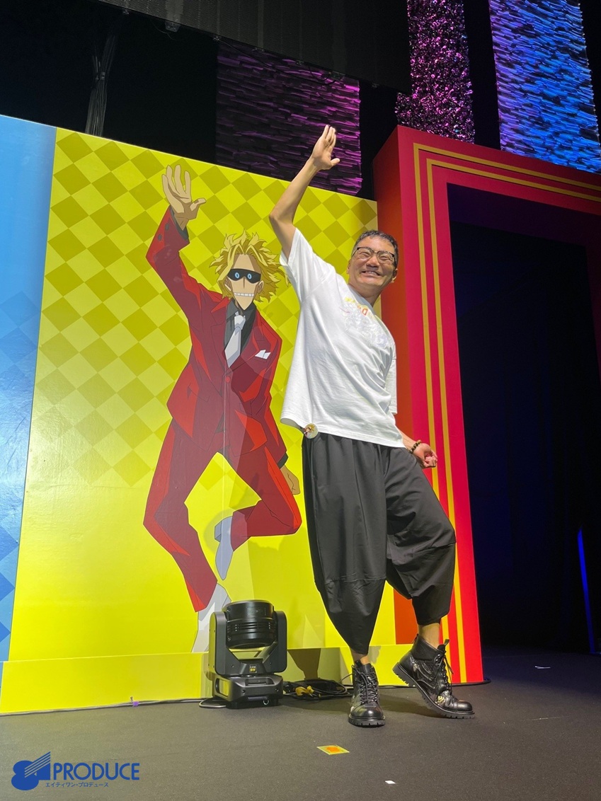 81pro_official's tweet image. ぴあアリーナMMにて行われた
#ヒロヴィラフェス に
オールマイト役 #三宅健太 
が出演いたしました。

白熱の生アフレコに
大盛り上がり⁉︎のバラエティコーナーと
振り幅あるイベントでした！

10/4(土)より放送の
「僕のヒーローアカデミア FINAL SEASON」
もお楽しみに💪

#ヒロアカ #heroaca_a