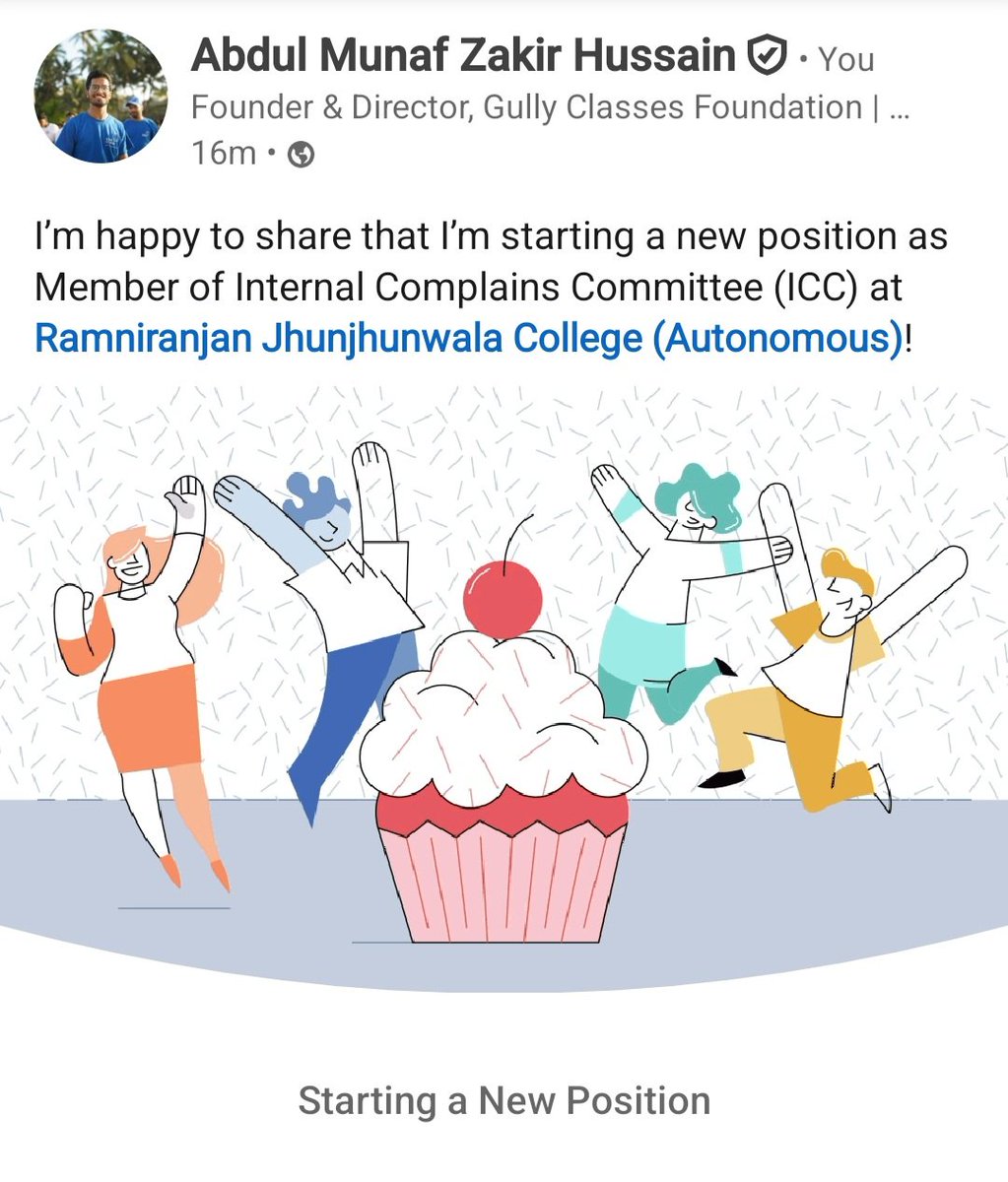 Gully Classes Foundation (@gullyclasses) on Twitter photo โจ Proud Moment โจ
Our Founder & Director, Abdul Munaf <a href="/thisismunnu/">Abdul Munaf</a>, joins as a Member of the Internal Complaints Committee (ICC) at Ramniranjan Jhunjhunwala College, Mumbai <a href="/rjcollegemumbai/">R J College</a>.
Working towards safe & inclusive spaces for all. ๐๐ฟ
#Leadership #ICC #GullyClasses โจ Proud Moment โจ
Our Founder & Director, Abdul Munaf <a href="/thisismunnu/">Abdul Munaf</a>, joins as a Member of the Internal Complaints Committee (ICC) at Ramniranjan Jhunjhunwala College, Mumbai <a href="/rjcollegemumbai/">R J College</a>.
Working towards safe & inclusive spaces for all. ๐๐ฟ
#Leadership #ICC #GullyClasses