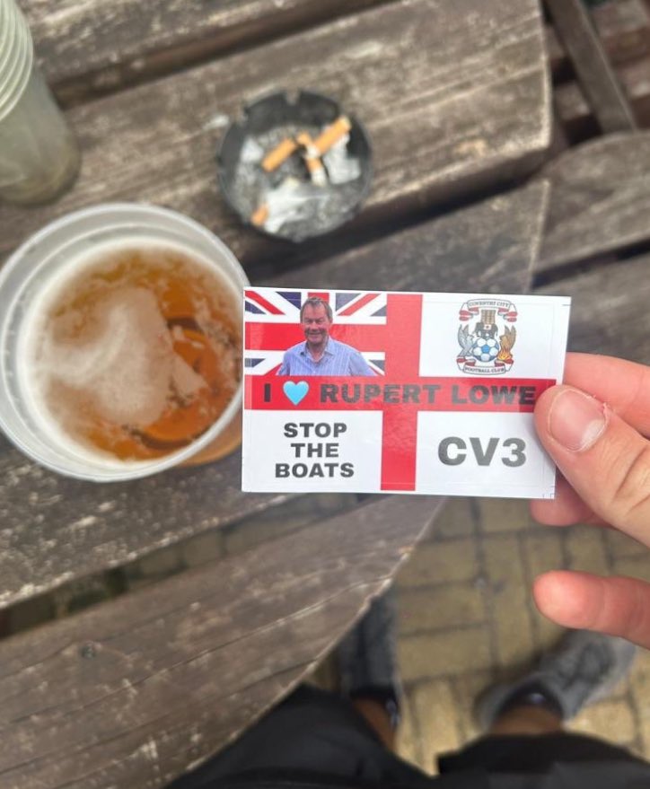 🚨NEW: Stickers reading “I 🩵 Rupert Lowe” are appearing at football matches