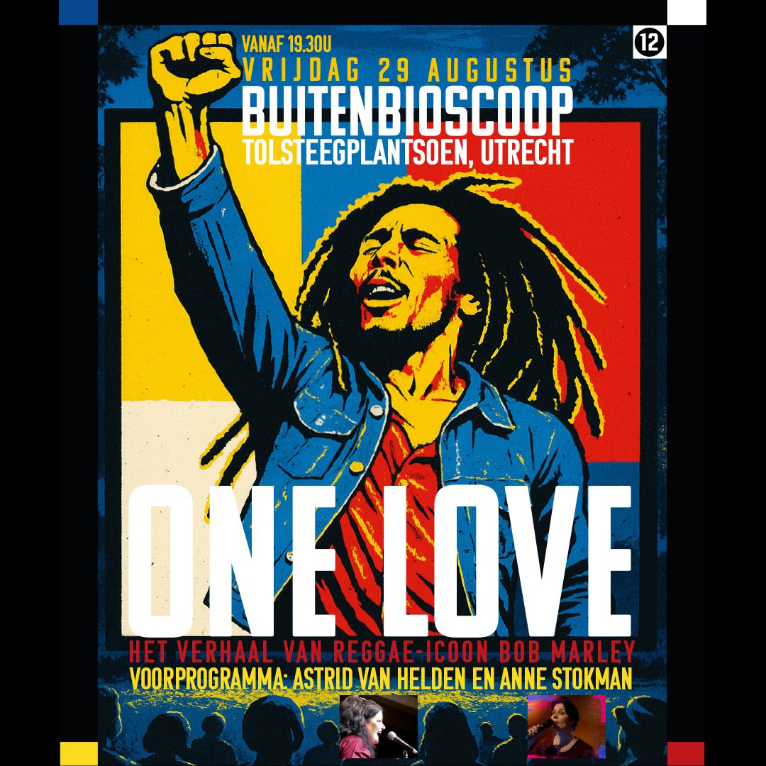 Een zomeravond vol liefde,muziek en verbinding. We vertonen de meeslepende film ONE LOVE, over het leven en de boodschap van reggaelegende Bob Marley-een verhaal over strijd,hoop en de kracht van muziek als bindmiddel tussen mensen. Livemuziek vanaf 19.30 uur