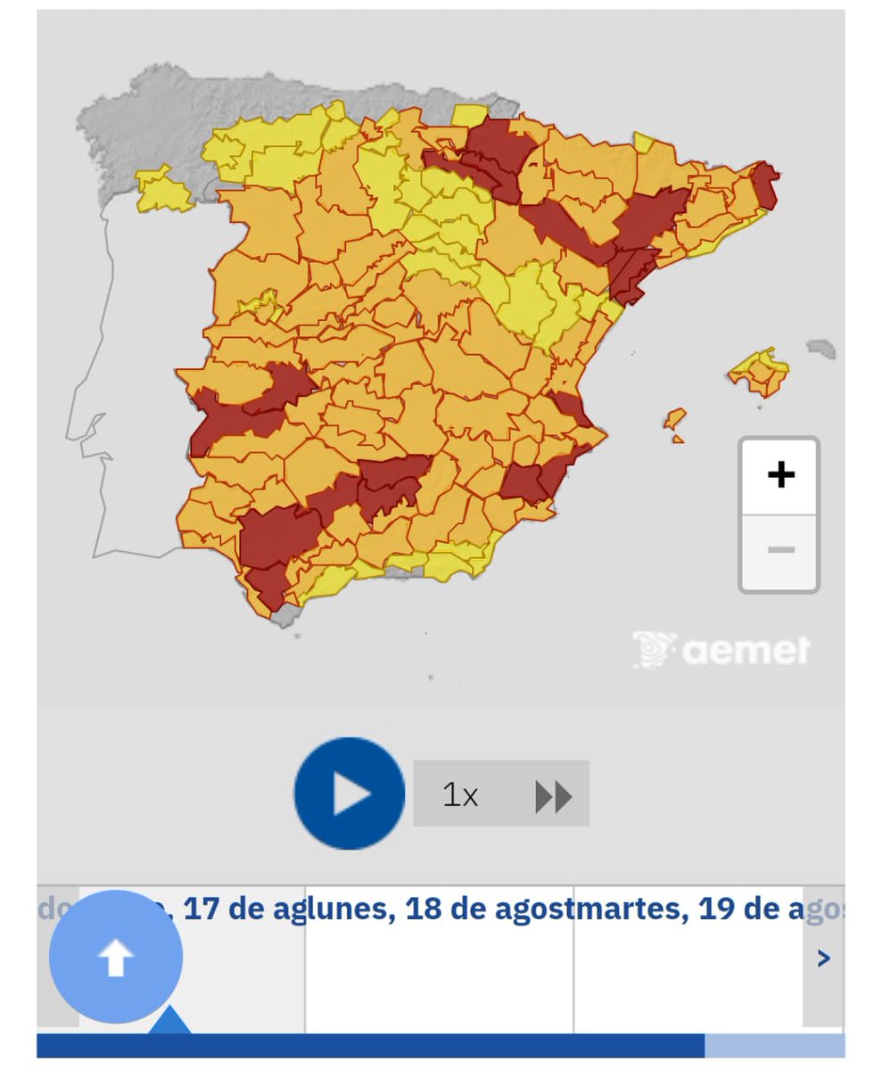 MeteoSE's tweet photo. Qué locura el mapa de avisos hoy de @AEMET_Esp 
Lo estamos comentando en el hilo de seguimiento especial AMETSE 
Pocas veces hemos visto tantos avisos de color 🔴  sobre la península https://t.co/vqpmBYpkTG