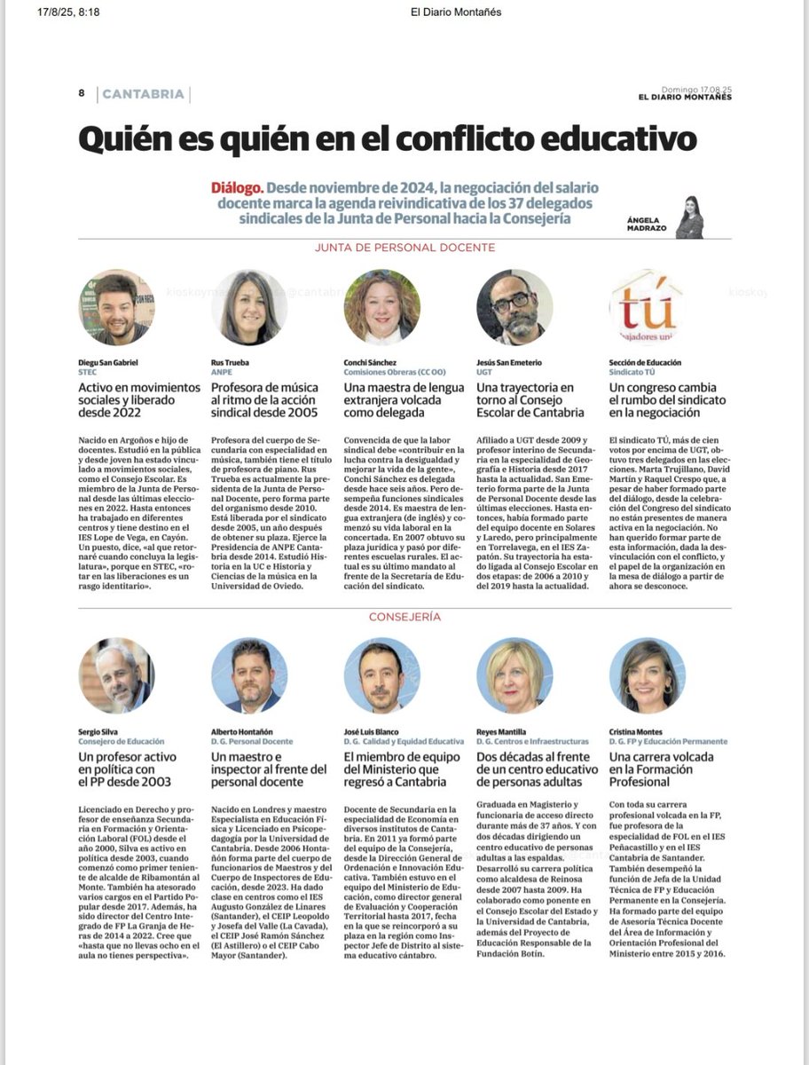 DATOS: el equipo de la consejería acumula años de experiencia  en el aula,  23 +17+10+37+15= total 1️⃣0️⃣2️⃣. Frente a esto encontramos perfiles que llevan 2️⃣0️⃣años de liberación sindical y 1️⃣ curso en aula. Con respeto, la educación se entiende mejor si se conoce de primera mano.