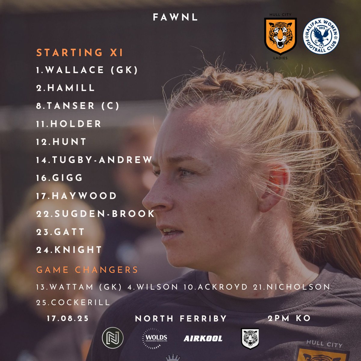 Your first starting line up of the season!

Hull City Ladies vs Halifax  Women - just 45 minutes away - here at the Versa Sportswear Stadium