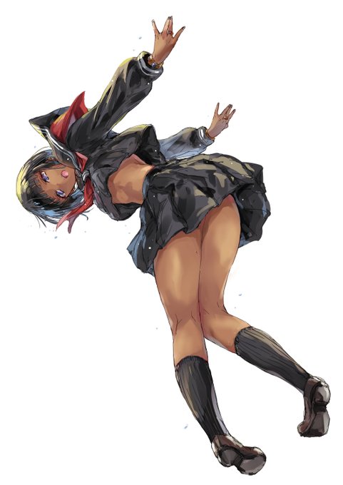 古代エジプト褐色黒セーラー服娘 