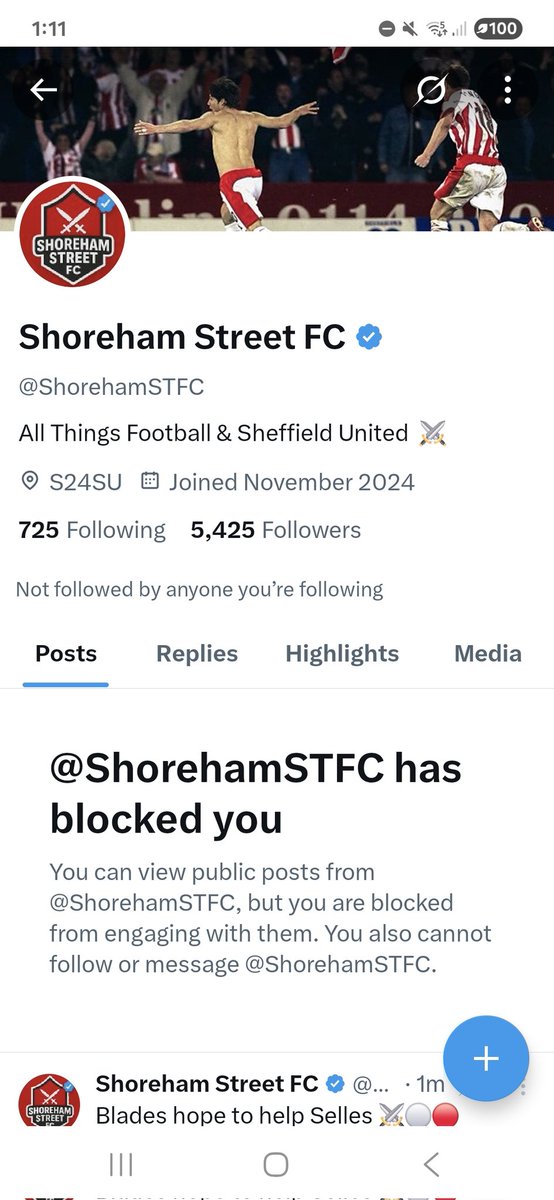 #sufc call out a fake bullshit page who spout snonsense about sheffield united and they block you. This guy and bladeshub_ are definately the same guy btw.