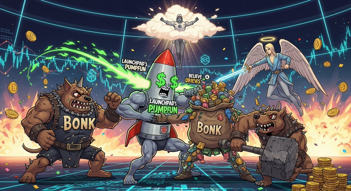 Sometimes an ai image is just too badgood to not share. This is the "battle of the solana launchpads"