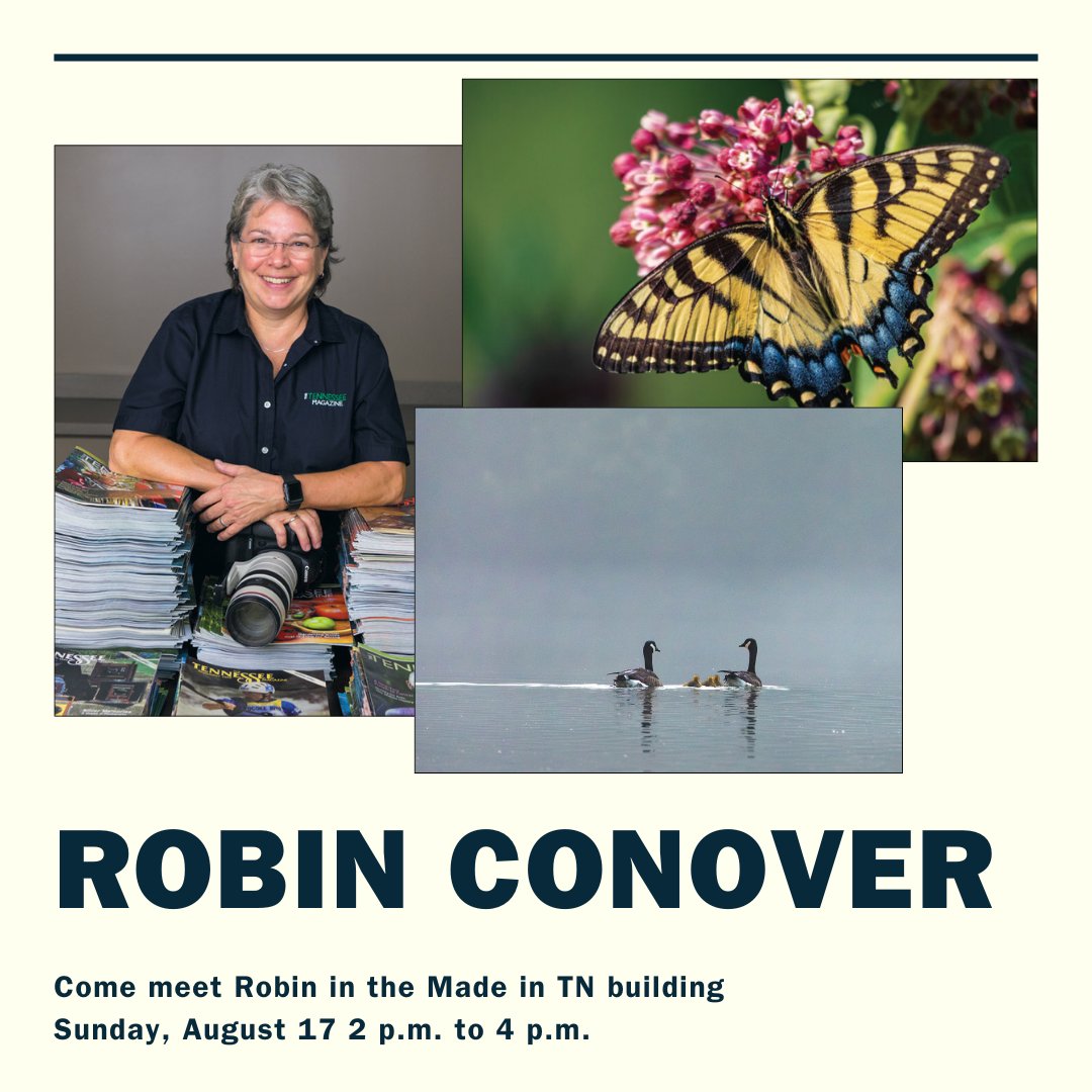 theTNmagazine's tweet image. Our Meet &amp;amp; Greets at the @TNStateFair continue today!

From 2 p.m. to 4 p.m., meet Robin Conover! She is well known for her photography skills and for being the former editor of our publication. Read and see some of her work here: hubs.la/Q03BlWts0