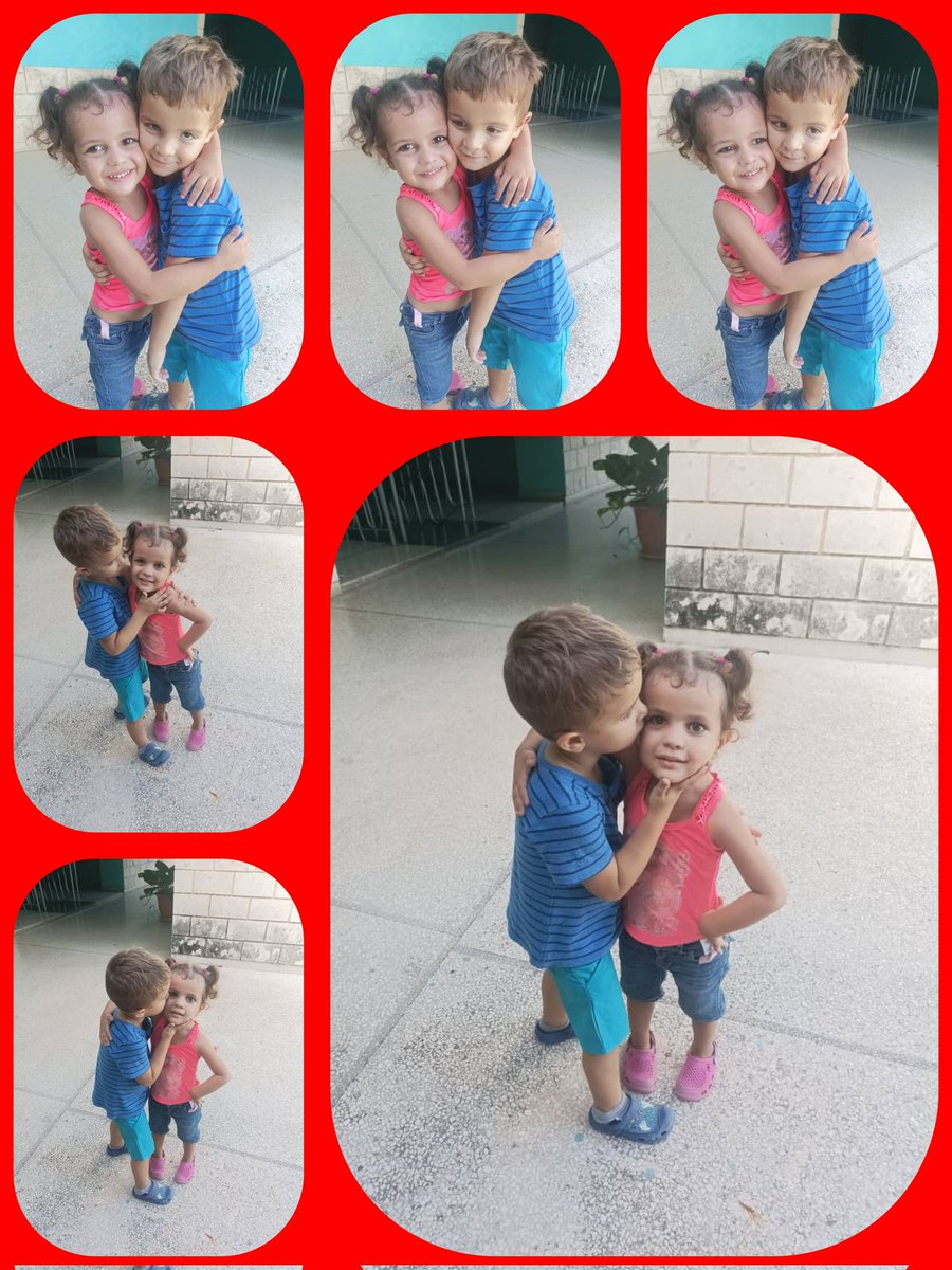 De fotos una sesión
Con la inocencia del día
El rostro de la alegría
Tararea la canción
Por niñez la relación
El juego como su aliado
Posaron, como cuidado
Son abrazos de cariños
Eso que sólo los niños
Saben su significado.
❤️|Feliz domingo! 
¡Con los que saben querer!