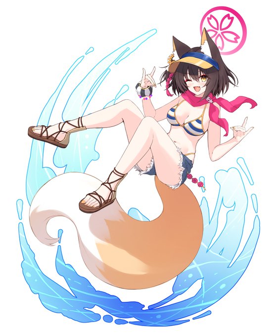 アクスタ用の水着イズナさんのラフ🦊
#ブルアカ 