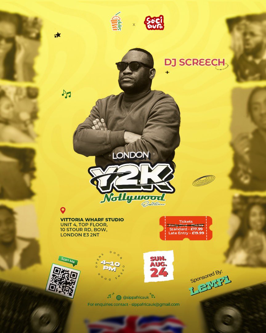 Pearlie_DO's tweet image. I’ve had so many firsts this year and next is my very first London event! 💚🥹
Huge thanks to @UseLemfi for helping make this dream real 🥰 and @sociauraHQ for partnering! This Bank Holiday → Y2K Nollywood London 🎬✨

Get your tickets here: fatso.ma/1ZIe
Please RT 🙏