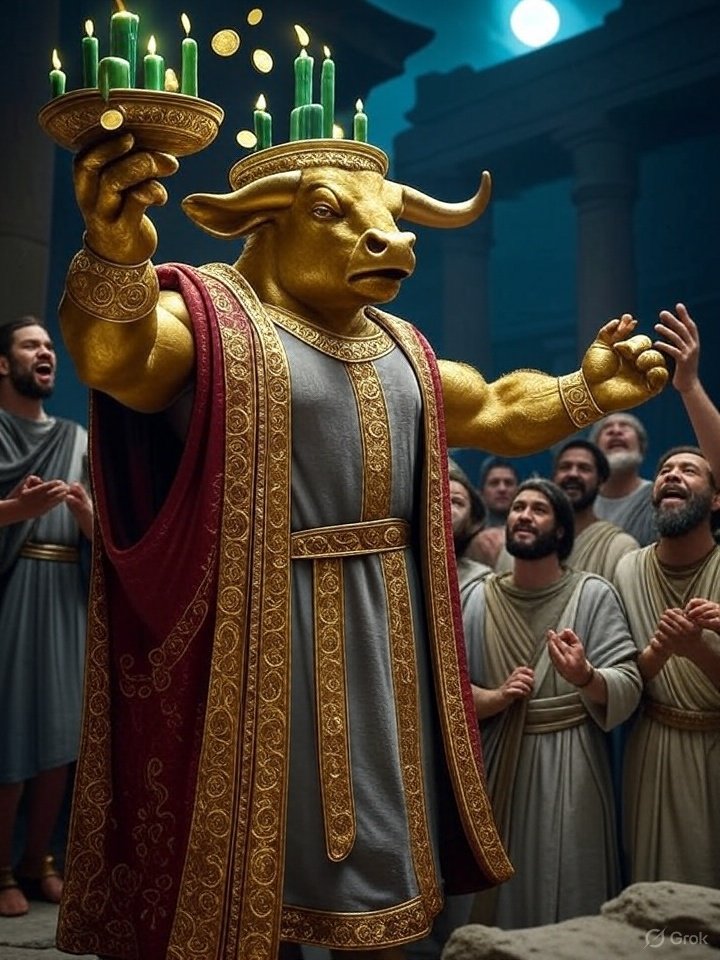 Goldenctosol's tweet photo. Praise the Golden Bull and ye will be rewarded.

Green candles and untold riches for all his bullievers. https://t.co/HyzFAboiPe
