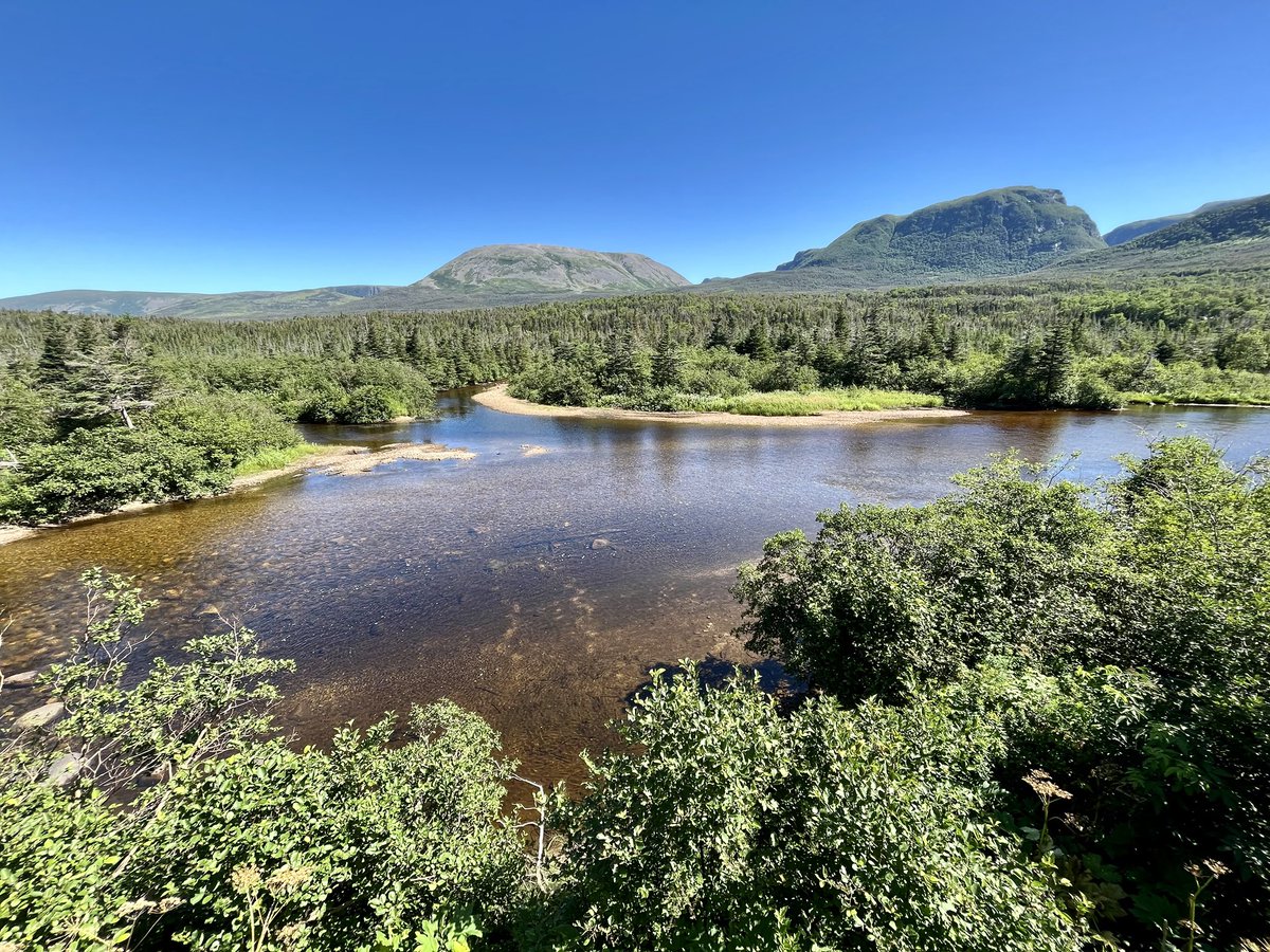 Deer Arm Brook at the base of Gros Morne Mountain is as dry as I have ever seen it. All of Newfoundland and Labrador are still under extreme wild forest fire alerts as everything is so dry.