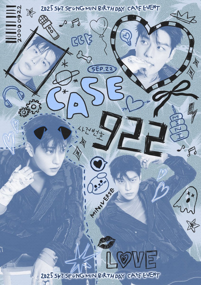 SKZ_hbd's tweet photo. 2025 #SKZ #SEUNGMIN BIRTHDAY CAFE EVENT

╭───.★..─╮
      𝓬𝓪𝓼𝓮 𝟗𝟐𝟐
╰─..★.───╯

🐶 홍대 카페이유
🐶 9/15-9/22

#CASE_915
#CASE_922
승민생일카페 https://t.co/XzozoFKijO
