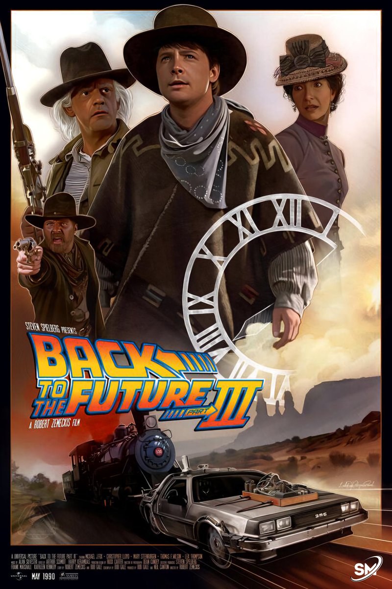 britmedia2000's tweet photo. Back to the Future Part III
(1990)
By Ludo D.Rodriguez Pascal
Stranded in 1955, Marty McFly learns about the death of Doc Brown in 1885 and must travel back in time to save him
REF: SM/BACKFUTURE3/CONCEPT/004
#BackToTheFuture3 #ConceptPoster https://t.co/pLI8NGLtlC