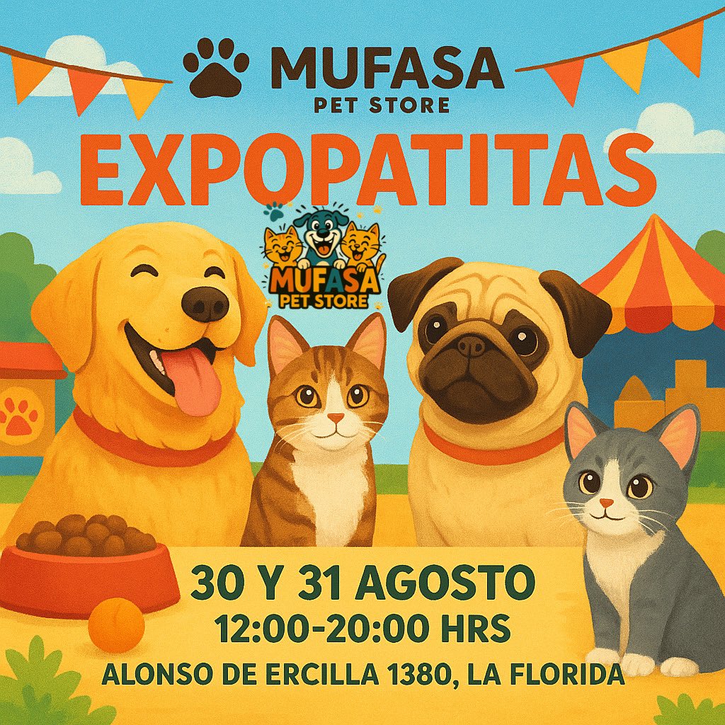 Los esperamos en expopatitas ,más de 20 marcas ,emprendedores,patio de comida,regalos, concursos,adopciones y mucho más.
