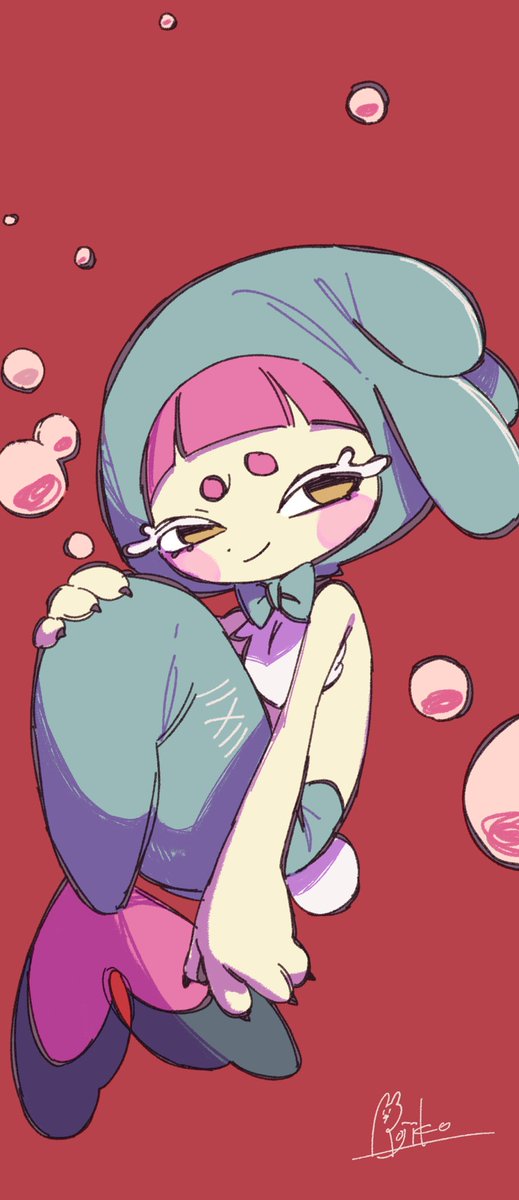 この子はプクルクちゃんといいます！
とても気に入ってる可愛いキャラクターなので落書きしちゃった　
壁紙など良かったらドゾ...❤️