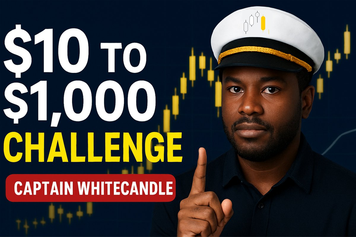 capwhitecandle's tweet photo. Welcome aboard, traders! 📷 I’m launching the $10 to $1,000 Challenge... focused on discipline, patience, and simple market structure (no indicators). I’ll share the rules, strategy, and mindset for long-term success. 📷 Join the challenge for free here 📷 https://t.co/9LBWSTUSUQ https://t.co/uZeqqLcGlU
