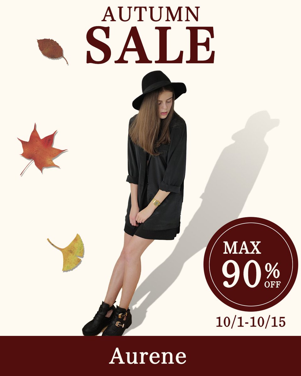 TamuTechLabo's tweet image. AUTUMN SALE バナーを練習で作りました！ 
※架空広告です

#デザイン練習
#架空広告
#AutumnSale
#FashionSale
#MAX90OFF
#期間限定セール
#秋のおしゃれ