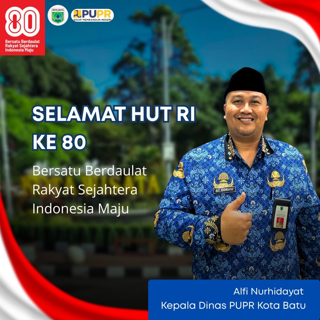 Dirgahayu RI ke 80
Bersatu Berdaulat 
Rakyat Sejahtera 
Indonesia Maju