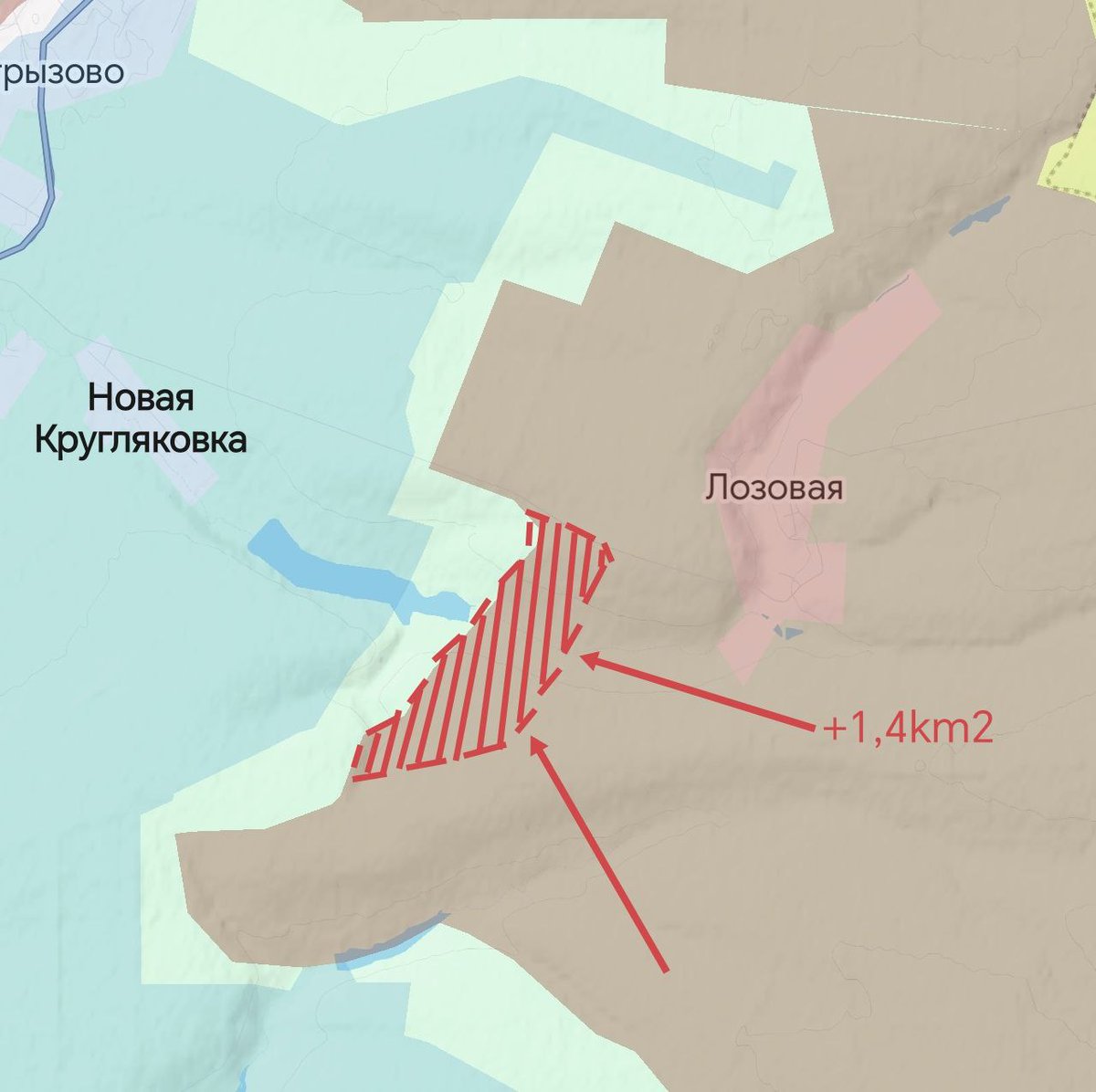 Kupansk front at 16th August
- The Russian Army has advanced to Novaya Kruglakovka village [+1,4km2]
