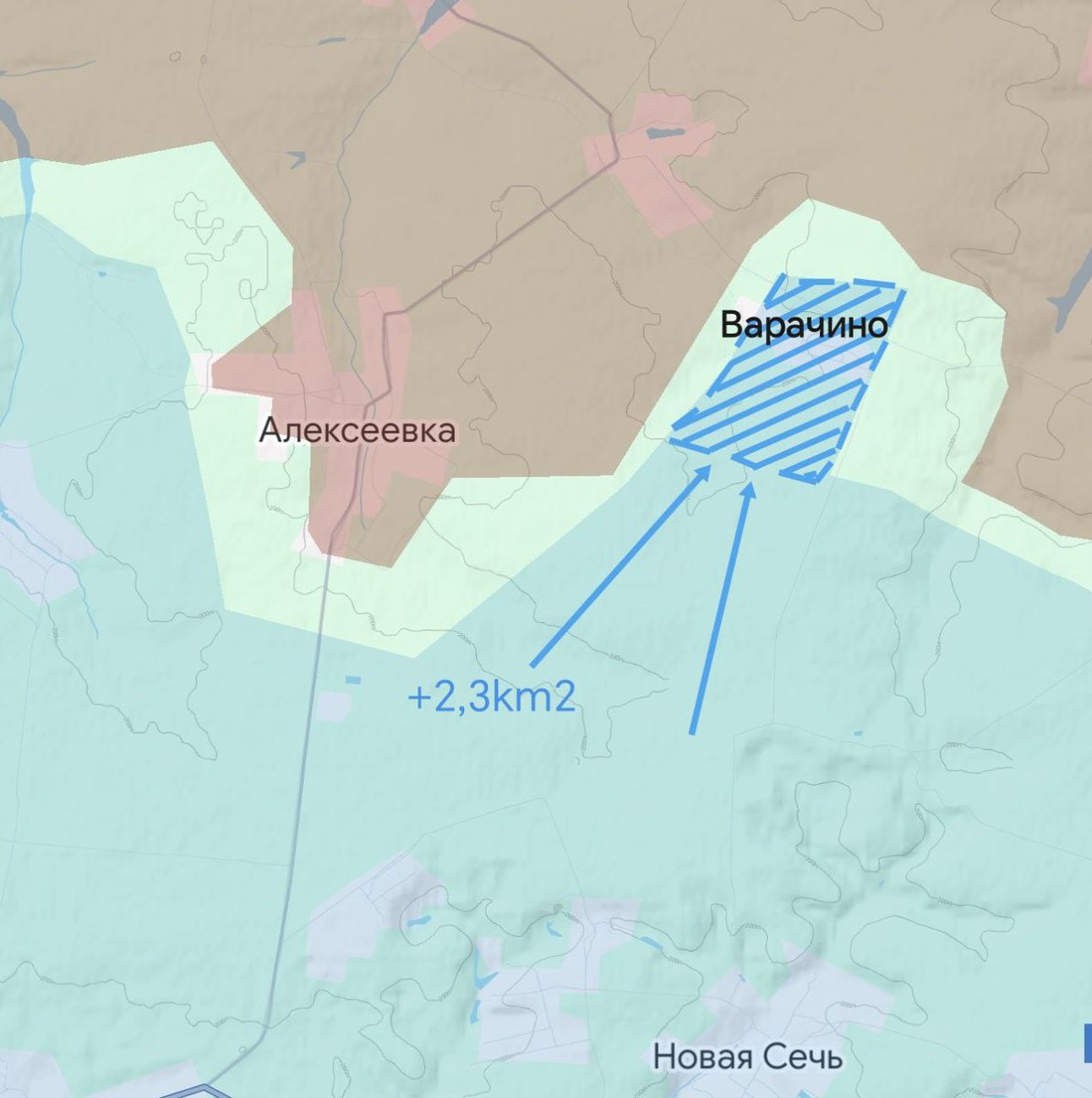 Sumy front at 16th August
- The Ukrainian Army has captured Varachino village [+2,3km2]