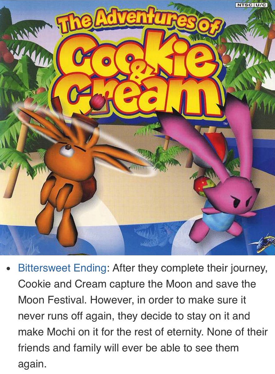 sometimes i remember Fromsoft made Adventures of Cookie &amp; Cream and smile a bit cuz i think that’s very cute of them, then i look up the ending of the game… you know what nvm