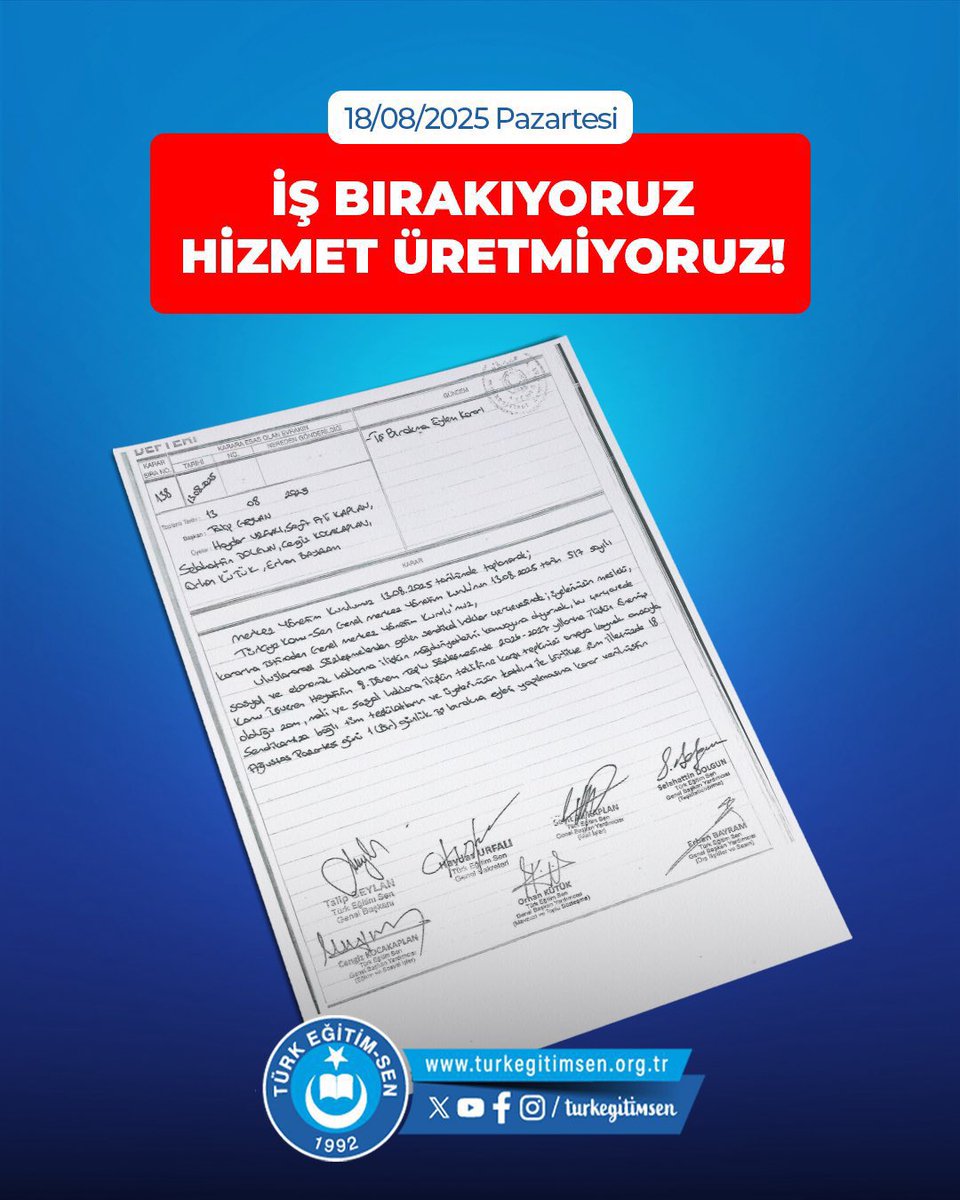 DEVLET, MEMURUYLA VARDIR!

Huzurlu memur, daha iyi kamu hizmeti; daha iyi kamu hizmeti güçlü devlet demektir!

Biz, ulufe değil, sadece hakkımız olanı istiyoruz.

Emeğin gücünü görmezden gelemezsiniz!

18 Ağustos Pazartesi günü, tüm memurlarımız, daha iyi koşullarda kamu hizmeti