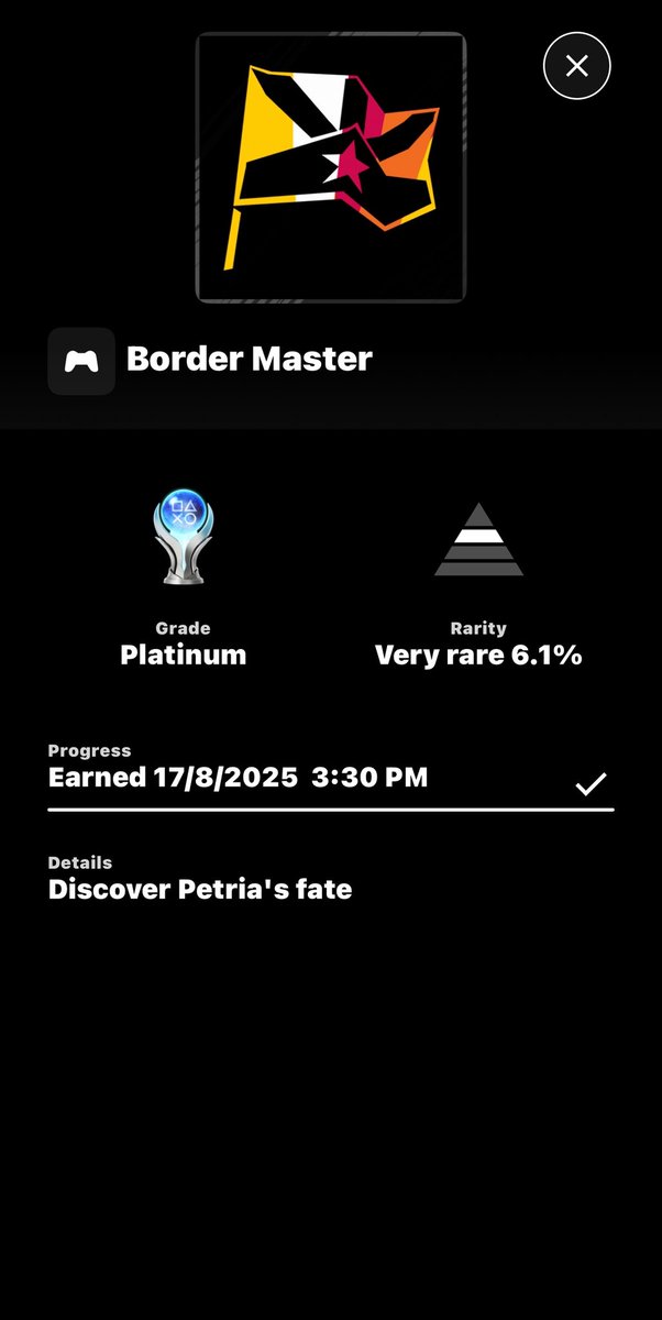 Platinum Trophy 398🏆

Road 96

difficulty: 1/10
Number of platinum hours: 6 hours

It's a fun experience with a beautiful story and great music It's a unique experience for those looking for fun and simple games