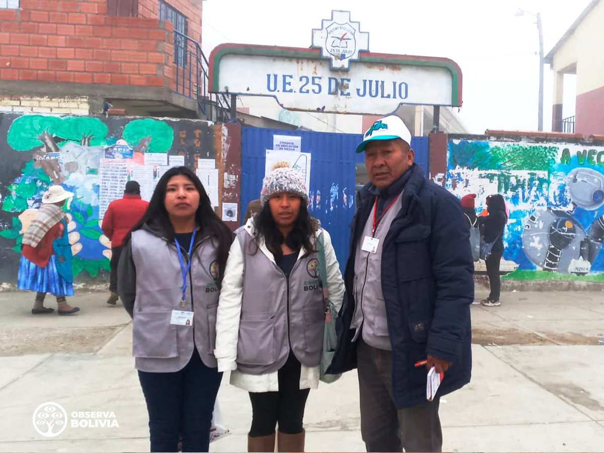 🗳️ Iniciamos la jornada electoral desde muy temprano.

📍Observadores de la <a href="/RedObservaBo/">ObservaBolivia</a>  ya están presentes en La Paz y El Alto, desplegados en 50 recintos electorales y registrando aspectos clave del inicio de la jornada electoral.
#Elecciones2025 #Democracia #CiudadaníaActiva