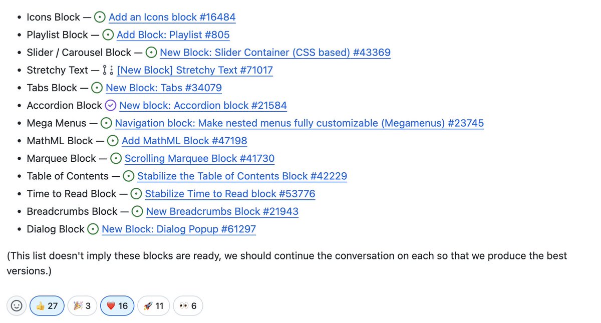 Aditya Kane (@adityakane) on Twitter photo If these blocks make it to #WordPress core- it will be ultimately quite good for the users.
Discussion started by <a href="/matias_ventura/">Matías Ventura</a>
github.com/WordPress/gute… If these blocks make it to #WordPress core- it will be ultimately quite good for the users.
Discussion started by <a href="/matias_ventura/">Matías Ventura</a>
github.com/WordPress/gute…