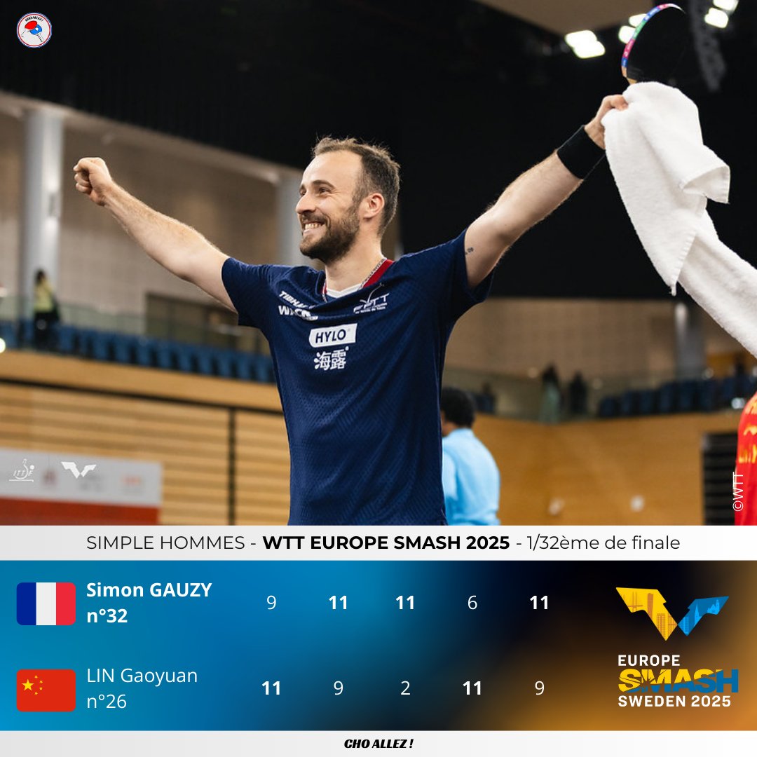 BIS REPETITA, SIMON GAUZY S'IMPOSE FACE À LIN GAOYUAN ! 🇫🇷🤩

Comme lors des Championnats du Monde, Simon élimine l'ex-n°2 mondial ! 

QUELLE BATAILLE ! 😍