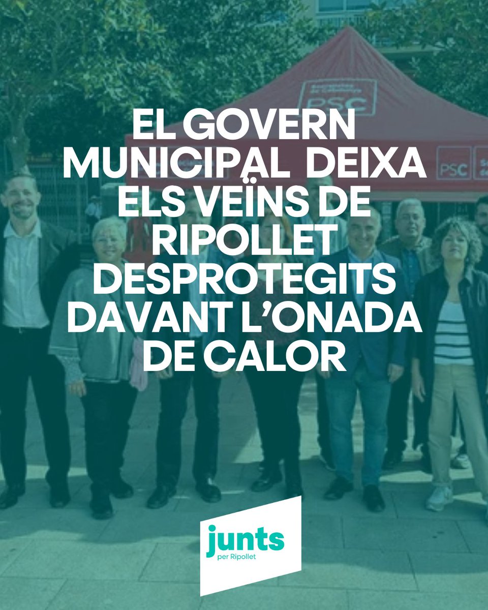 ⚠️🔥 L'ajuntament del PSC ens ven fum, els refugis climàtics de Ripollet estan tancats i inservibles.
Parcs a 40°C i fonts inservibles no protegeixen a ningú!!!
#juntsperripollet #juntspercatalunya #onadadecalor #ripollet 
                    instagram.com/p/DNdM_LPNL2g/…