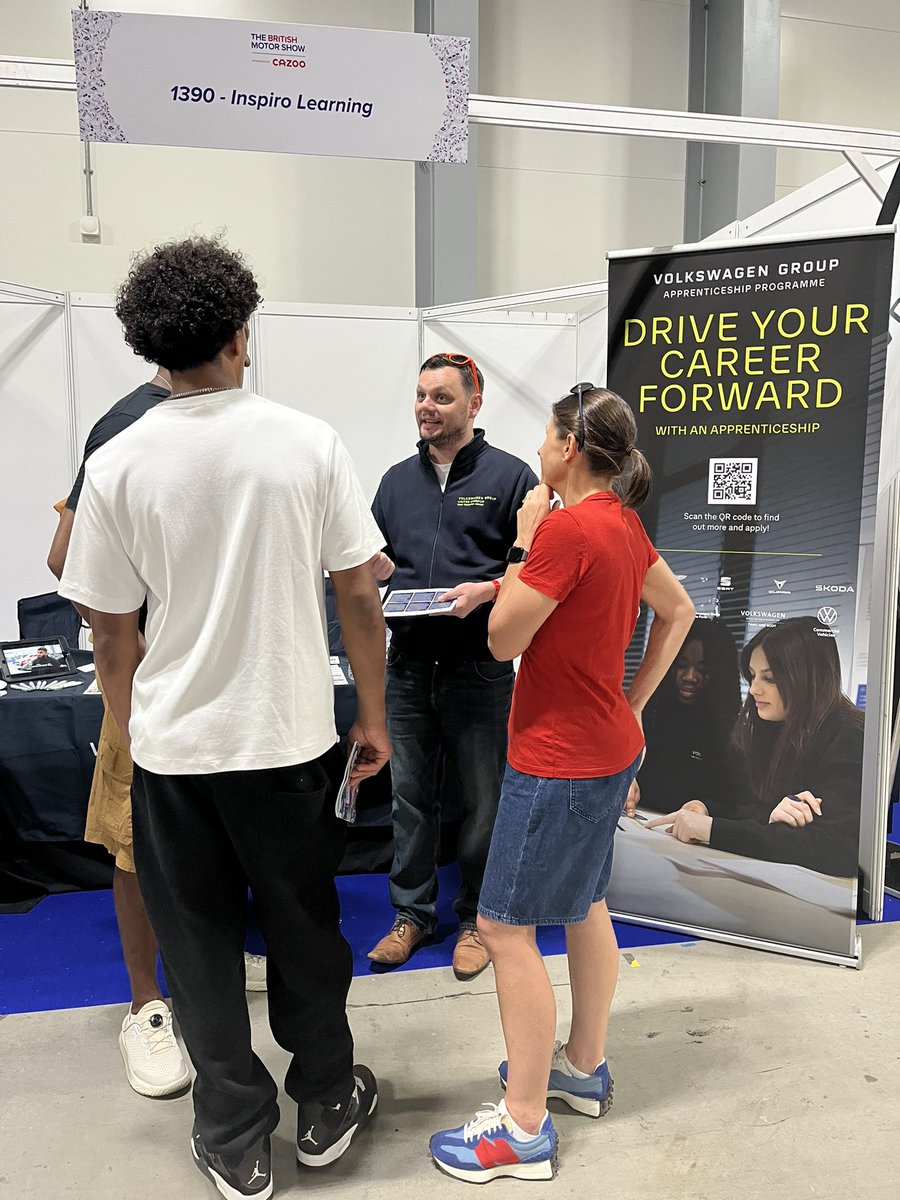 vwgap's tweet photo. It’s the last day of the @UKmotorshow 2025!

Our team are having inspiring conversations with attendees about our incredible apprenticeship opportunities.

#Apprenticeship #Career #SkillsForLife #VolkswagenGroupApprenticeships #Automotive #BritishMotorShow #BMS2025 https://t.co/gx7pLFgPk1