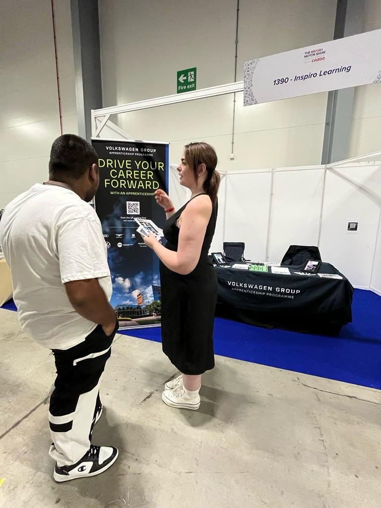 vwgap's tweet photo. It’s the last day of the @UKmotorshow 2025!

Our team are having inspiring conversations with attendees about our incredible apprenticeship opportunities.

#Apprenticeship #Career #SkillsForLife #VolkswagenGroupApprenticeships #Automotive #BritishMotorShow #BMS2025 https://t.co/gx7pLFgPk1