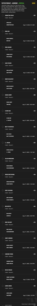 Josh (@joshuadasilva) on Twitter photo Final round mega
<a href="/GamblyBot/">Gambly Bot</a> dk
Check out this 18-leg Parlay I just placed on DraftKings! sportsbook.draftkings.com/social/post/dc… Final round mega
<a href="/GamblyBot/">Gambly Bot</a> dk
Check out this 18-leg Parlay I just placed on DraftKings! sportsbook.draftkings.com/social/post/dc…