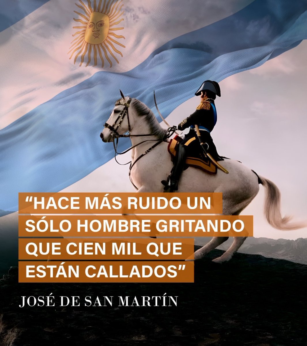 poliniok's tweet photo. Hoy honramos al Padre de la Patria, José de San Martín.

Su valentía y su visión siguen marcando el camino de una Argentina que necesita hombres y mujeres dispuestos a alzar la voz por la libertad, la justicia y el futuro de todos. https://t.co/Y5Y83bS4bi