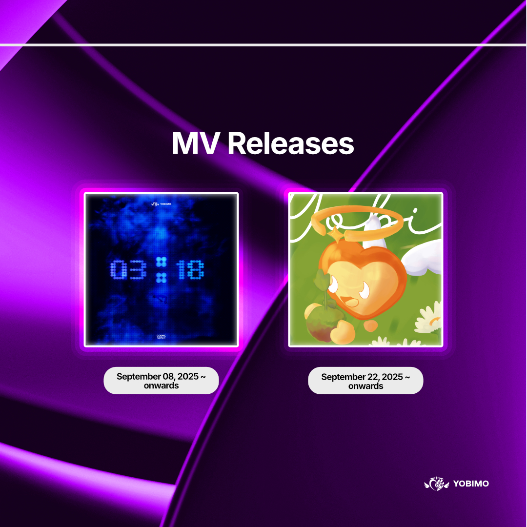 💜 MV Release!  That's why we are putting some time in September to catch up some of our missed MV Releases 💀 Here are the upcoming MV Releases this coming September:

📌 Cosmic Space - RESET (September 8 - onwards) 📌 Project Fresh (Sept. 22 - onwards)

See you there! 👋