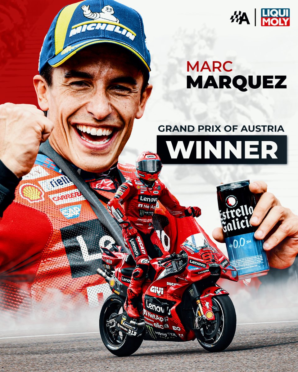 Red Bull Ring CONQUERED. 

Marc Marquez gets the #AustrianGP win. 🏁