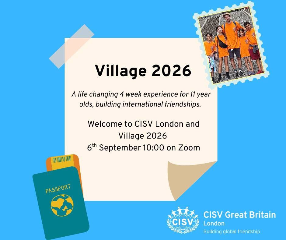 VILLAGE 2026✈🌍

Is your child going into Year 6?

Village is our flagship programme (camp) for 11 year olds. You can find our more here: cisv.org/programmes/vil… 

Come along to our Welcome to CISV London and Village 2026 meeting 6th Sept at 10am on Zoom forms.gle/hP7krajHpPk1kT…
