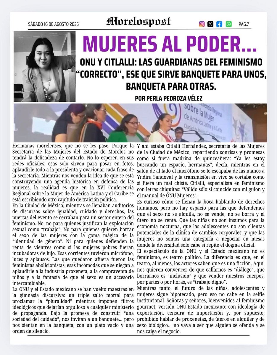 Las guardianas del feminismo "correcto". Lee la columna de nuestra compañera Perla Pedroza.