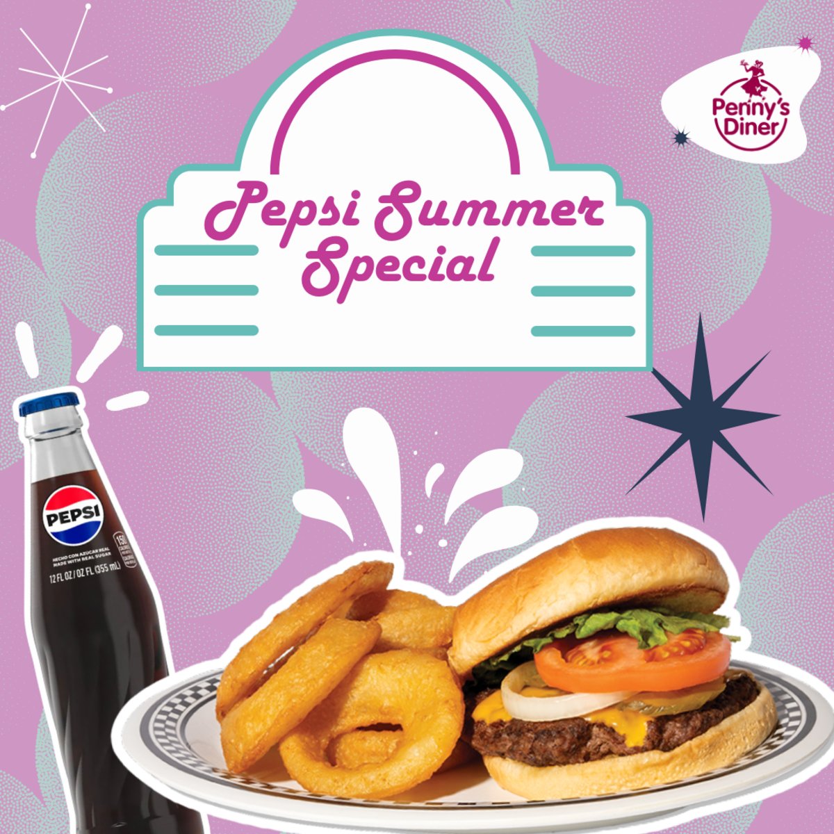 PennysHearne's tweet image. 🍔 + 🥤 = Summer bliss! Order this mouthwatering burger at Penny’s Diner and enjoy a free ice-cold Pepsi with our Summer Special. Refreshment has never tasted so good. #pennysdiner #pespisummerspecial #dinerfood
