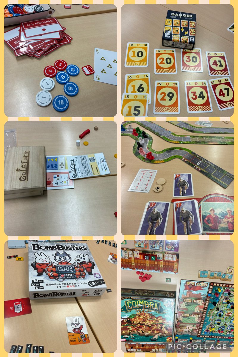 今日は妻と次女と「トコトコボードゲーム会」に参加してきました♪
主催者様&amp;同卓ありがとうございました😊

ボムレンジャー、ゴールフォート、フラムルージュ、デンジャーなどを遊ばせて頂きました☺️
次女が一推しのコインブラを遊んでもらいました✨
家族で別卓だと帰ってからの感想戦が楽しい😁