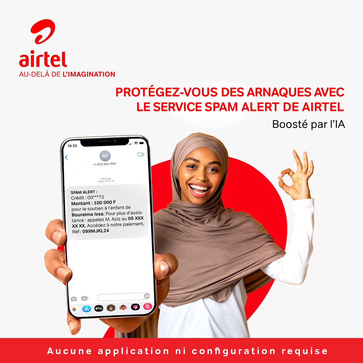 airtelniger's tweet image. Les arnaqueurs profitent des moments de vulnérabilité pour escroquer. 😩
Avec notre nouveau service d’Alerte Spam alimenté par l’IA, nous partageons la responsabilité de rester ensemble vigilants en prévenant nos clients 🤩😆
#AirtelNiger  #SpamAlert